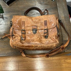 Men's FRYE 'Logan' Brown Leather Flap Briefcase